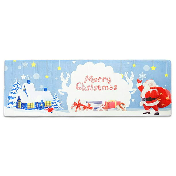 Christmas Decorations Mat Kitchen Carpet for Bedroom Soft Rug Pad Gift Combo Set